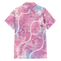 Japanese Koi Fish Family Matching Off The Shoulder Long Sleeve Dress and Hawaiian Shirt Pink Wagara Palaka Honohono Pikake Lei