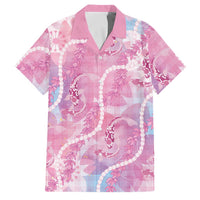 Japanese Koi Fish Family Matching Off Shoulder Short Dress and Hawaiian Shirt Pink Wagara Palaka Honohono Pikake Lei