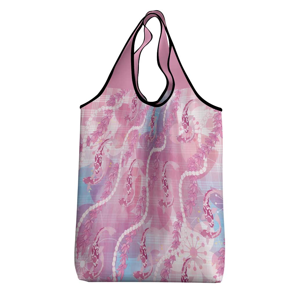 Japanese Koi Fish Grocery Bag Pink Wagara Palaka Honohono Pikake Lei LT9 - Polynesian Pride