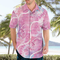 Japanese Koi Fish Hawaiian Shirt Pink Wagara Palaka Honohono Pikake Lei