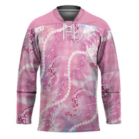Japanese Koi Fish Hockey Jersey Pink Wagara Palaka Honohono Pikake Lei LT9 Unisex Pink - Polynesian Pride