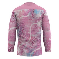Japanese Koi Fish Hockey Jersey Pink Wagara Palaka Honohono Pikake Lei LT9 - Polynesian Pride
