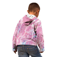 Japanese Koi Fish Kid Hoodie Pink Wagara Palaka Honohono Pikake Lei LT9 - Polynesian Pride