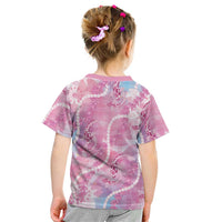 Japanese Koi Fish Kid T Shirt Pink Wagara Palaka Honohono Pikake Lei LT9 - Polynesian Pride