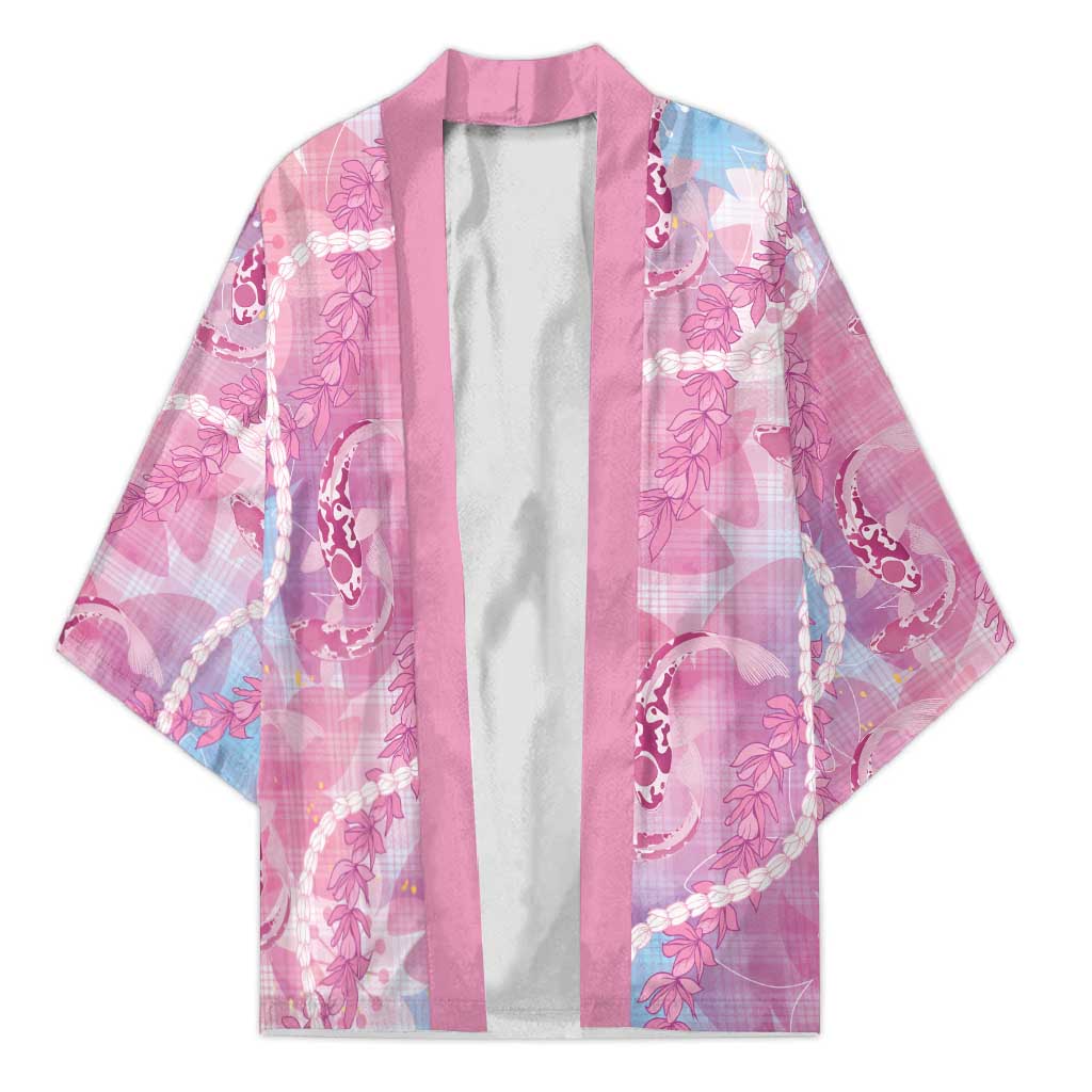 Japanese Koi Fish Kimono Pink Wagara Palaka Honohono Pikake Lei LT9 Unisex Pink - Polynesian Pride