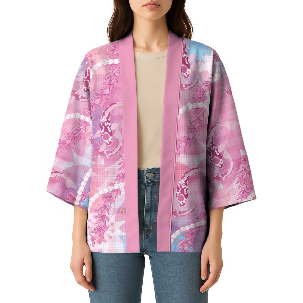 Japanese Koi Fish Kimono Pink Wagara Palaka Honohono Pikake Lei LT9 - Polynesian Pride