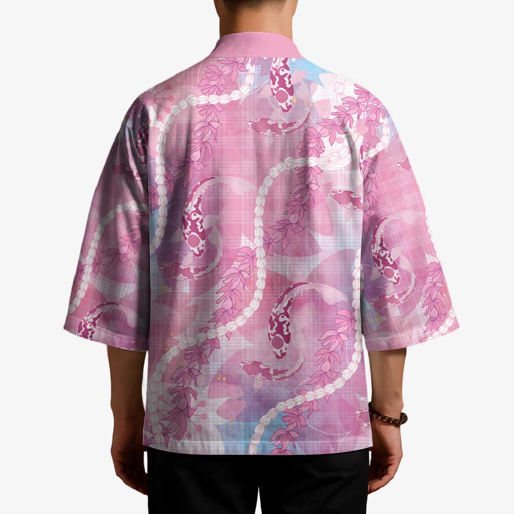 Japanese Koi Fish Kimono Pink Wagara Palaka Honohono Pikake Lei LT9 - Polynesian Pride