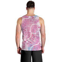 Japanese Koi Fish Men Tank Top Pink Wagara Palaka Honohono Pikake Lei LT9 - Polynesian Pride
