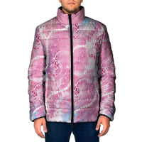 Japanese Koi Fish Padded Jacket Pink Wagara Palaka Honohono Pikake Lei LT9 Men Pink - Polynesian Pride