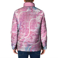 Japanese Koi Fish Padded Jacket Pink Wagara Palaka Honohono Pikake Lei LT9 - Polynesian Pride