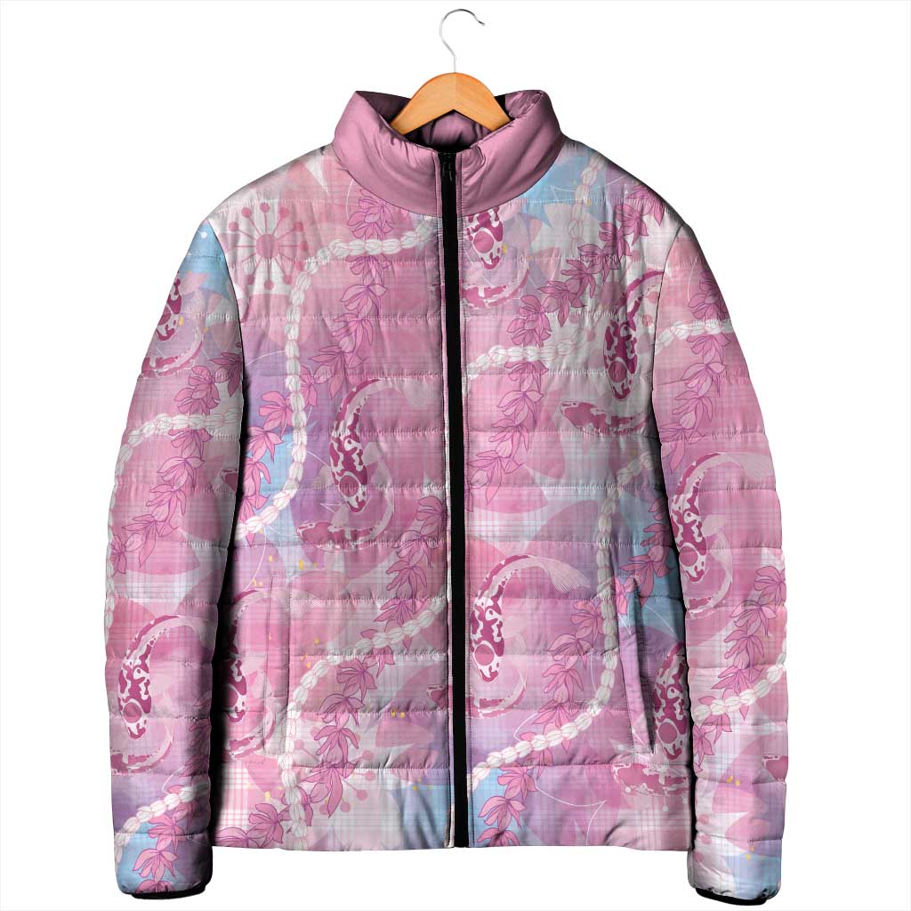 Japanese Koi Fish Padded Jacket Pink Wagara Palaka Honohono Pikake Lei LT9 - Polynesian Pride