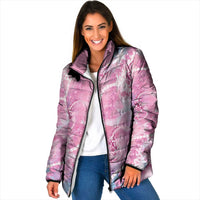 Japanese Koi Fish Padded Jacket Pink Wagara Palaka Honohono Pikake Lei LT9 Women Pink - Polynesian Pride