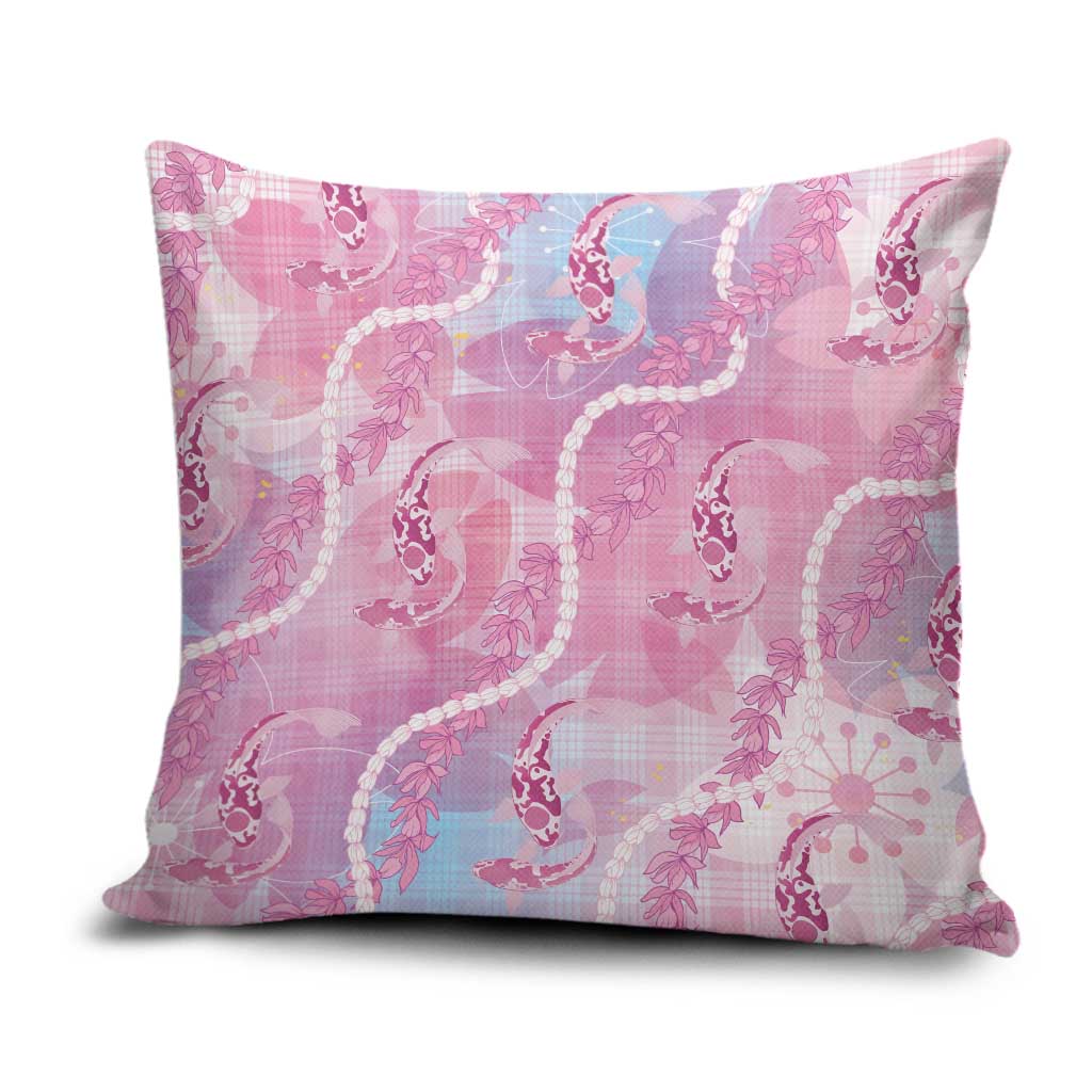 Japanese Koi Fish Pillow Cover Pink Wagara Palaka Honohono Pikake Lei LT9 Pink - Polynesian Pride
