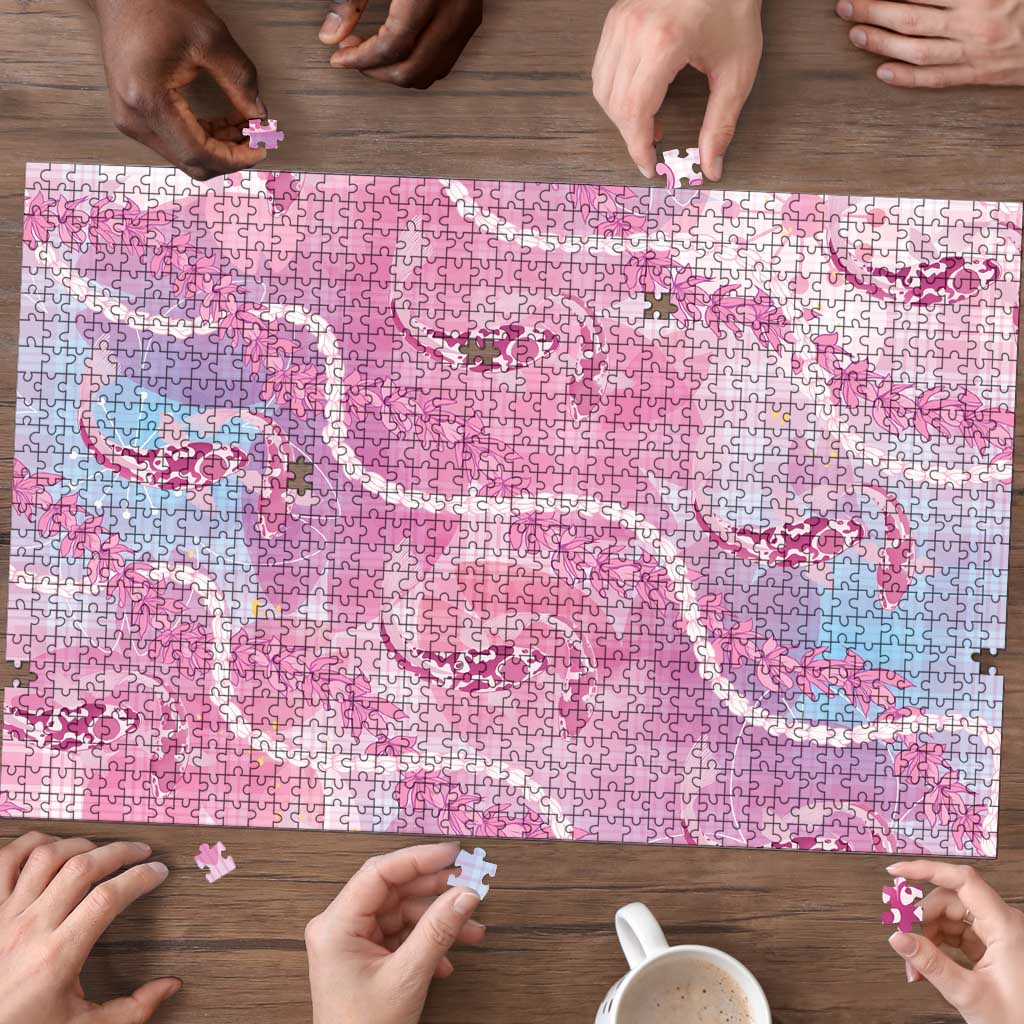 Japanese Koi Fish Puzzle Pink Wagara Palaka Honohono Pikake Lei LT9 - Polynesian Pride