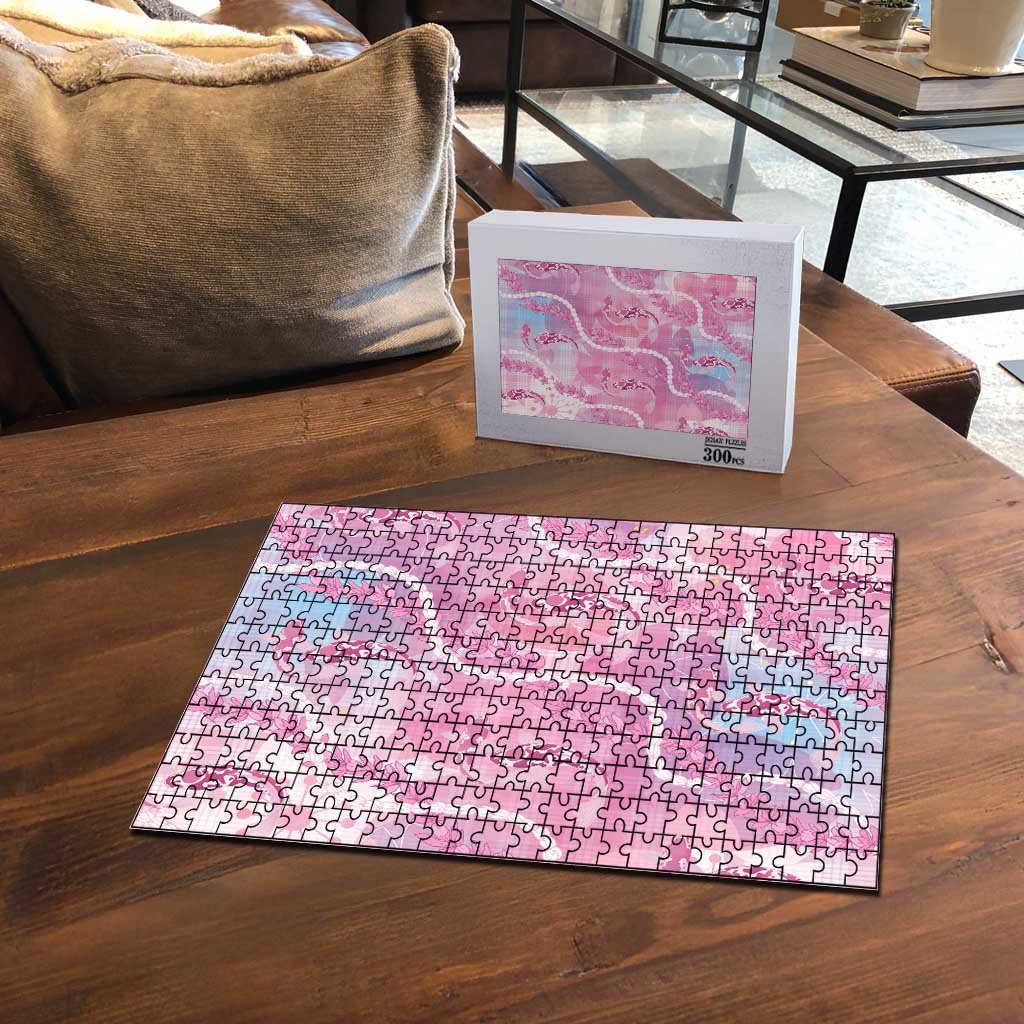 Japanese Koi Fish Puzzle Pink Wagara Palaka Honohono Pikake Lei LT9 - Polynesian Pride
