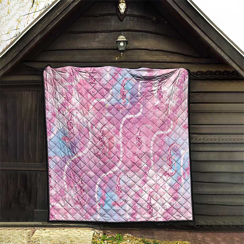Japanese Koi Fish Quilt Pink Wagara Palaka Honohono Pikake Lei LT9 - Polynesian Pride