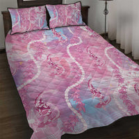 Japanese Koi Fish Quilt Bed Set Pink Wagara Palaka Honohono Pikake Lei LT9 Pink - Polynesian Pride