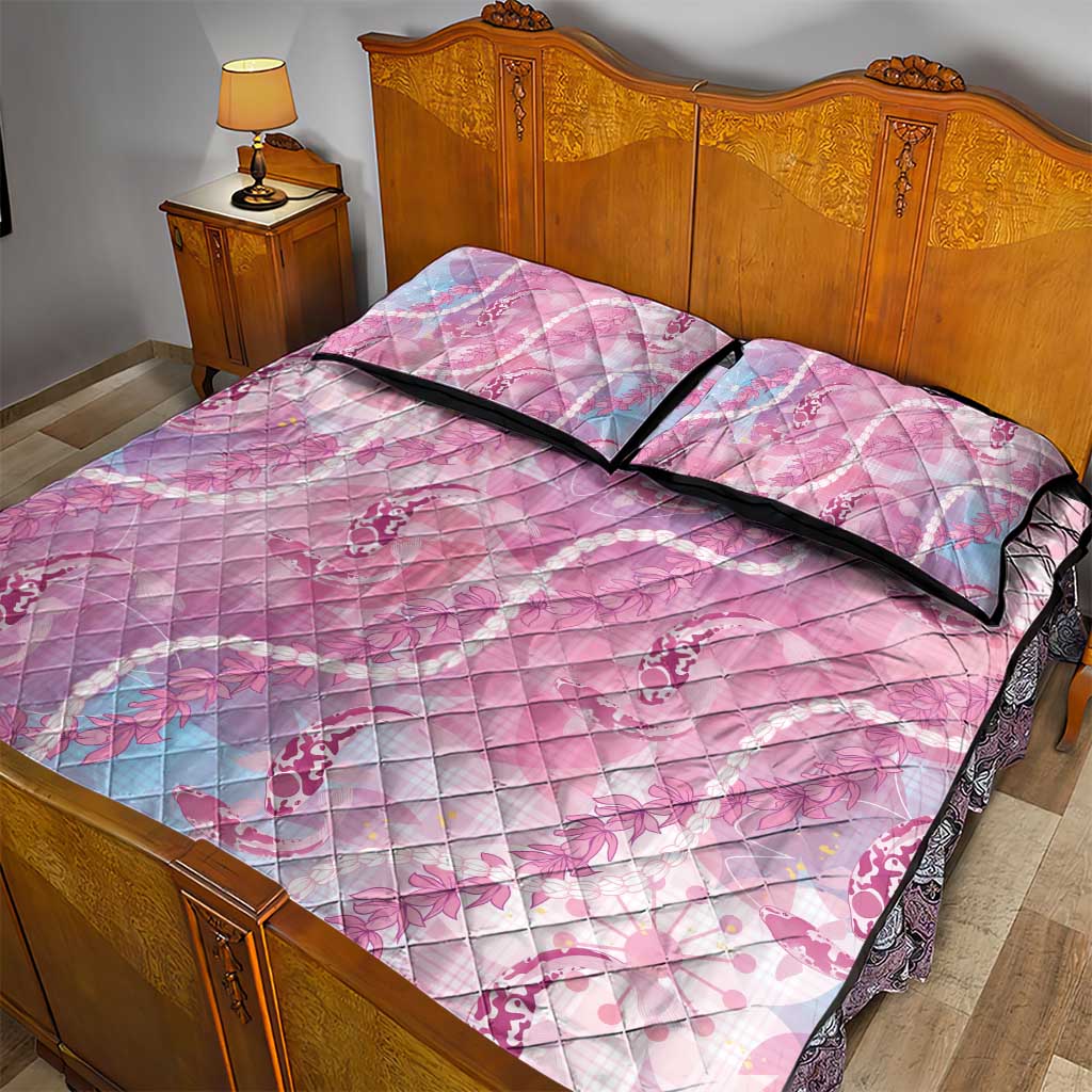 Japanese Koi Fish Quilt Bed Set Pink Wagara Palaka Honohono Pikake Lei LT9 - Polynesian Pride