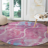 Japanese Koi Fish Round Carpet Pink Wagara Palaka Honohono Pikake Lei LT9 - Polynesian Pride