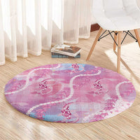 Japanese Koi Fish Round Carpet Pink Wagara Palaka Honohono Pikake Lei LT9 - Polynesian Pride