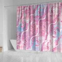 Japanese Koi Fish Shower Curtain Pink Wagara Palaka Honohono Pikake Lei LT9 - Polynesian Pride