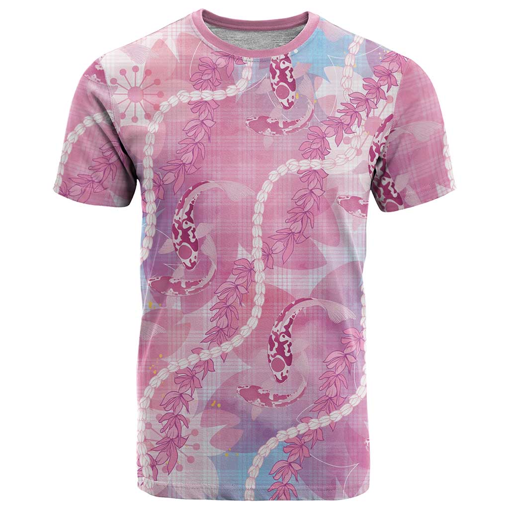 Japanese Koi Fish T Shirt Pink Wagara Palaka Honohono Pikake Lei LT9 Pink - Polynesian Pride