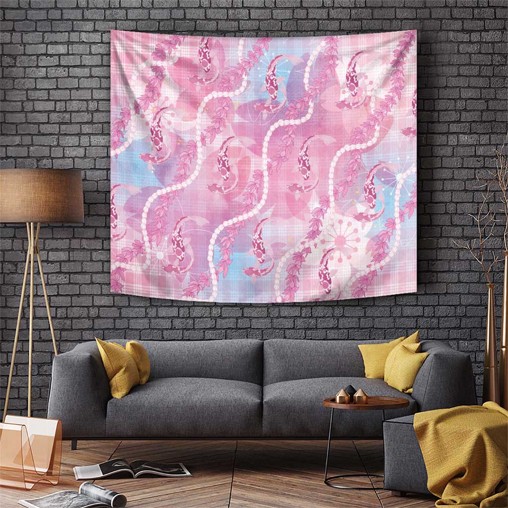 Japanese Koi Fish Tapestry Pink Wagara Palaka Honohono Pikake Lei LT9 Pink - Polynesian Pride