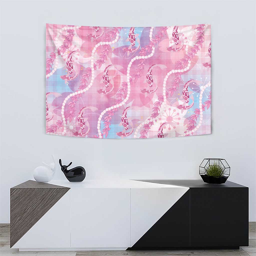 Japanese Koi Fish Tapestry Pink Wagara Palaka Honohono Pikake Lei LT9 - Polynesian Pride