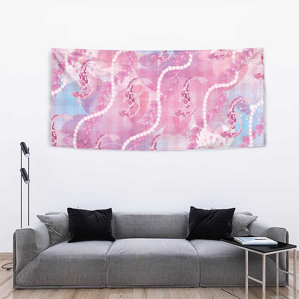 Japanese Koi Fish Tapestry Pink Wagara Palaka Honohono Pikake Lei LT9 - Polynesian Pride