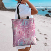 Japanese Koi Fish Tote Bag Pink Wagara Palaka Honohono Pikake Lei LT9 - Polynesian Pride
