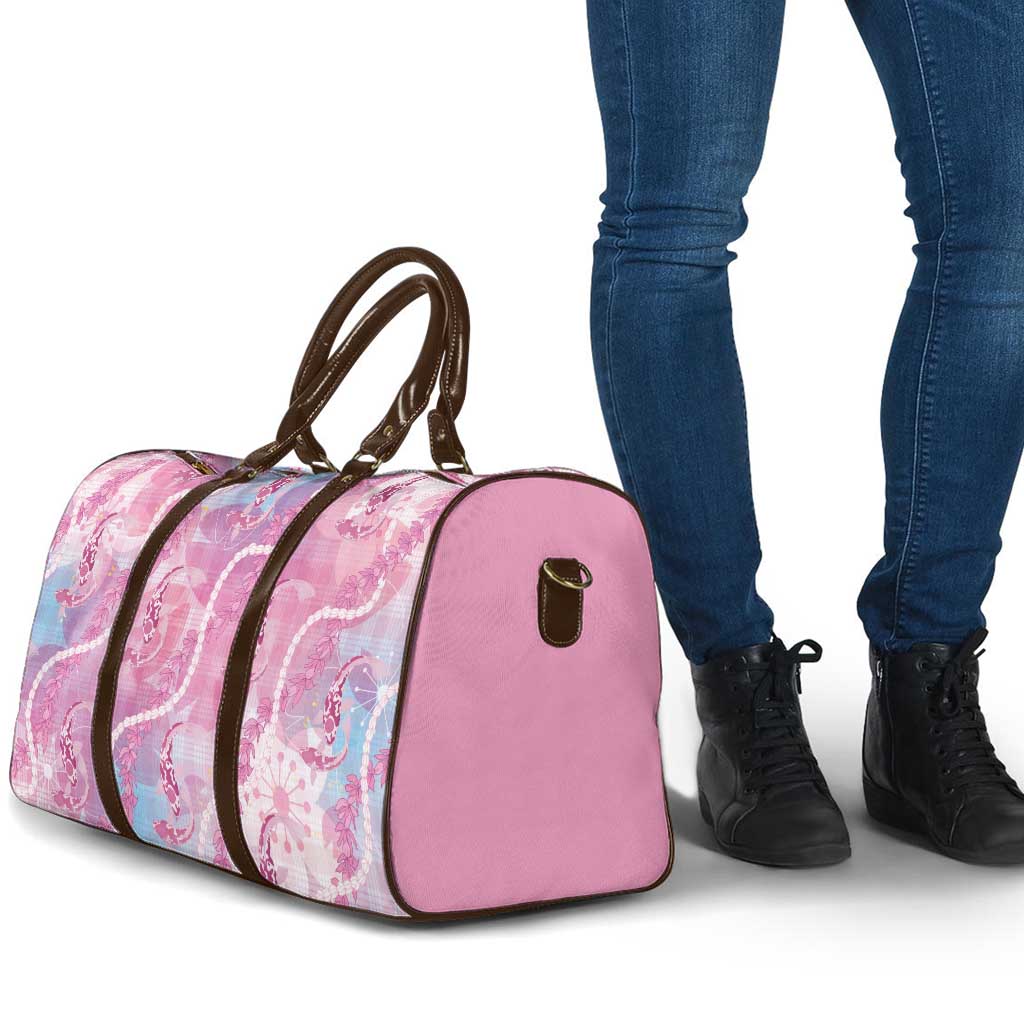 Japanese Koi Fish Travel Bag Pink Wagara Palaka Honohono Pikake Lei LT9 - Polynesian Pride