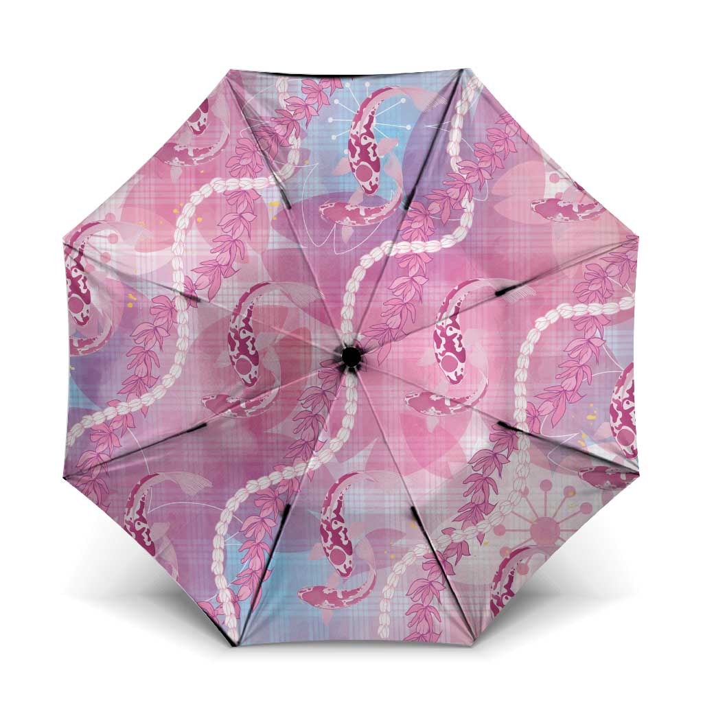 Japanese Koi Fish Umbrella Pink Wagara Palaka Honohono Pikake Lei LT9 One Size Folded 11.42 inch Opened Diameter 37.4 inch Pink - Polynesian Pride