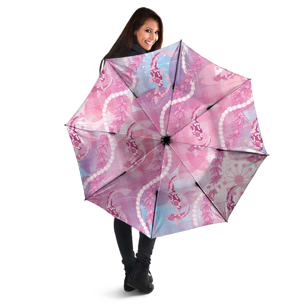 Japanese Koi Fish Umbrella Pink Wagara Palaka Honohono Pikake Lei LT9 - Polynesian Pride