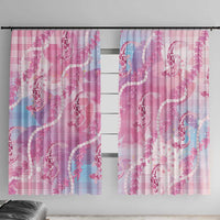Japanese Koi Fish Window Curtain Pink Wagara Palaka Honohono Pikake Lei LT9 With Hooks Pink - Polynesian Pride