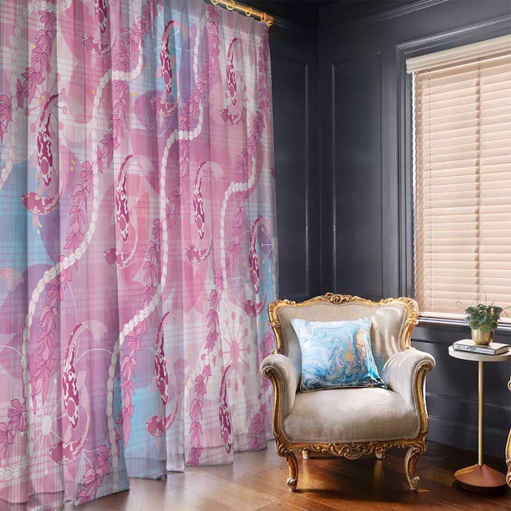Japanese Koi Fish Window Curtain Pink Wagara Palaka Honohono Pikake Lei LT9 - Polynesian Pride