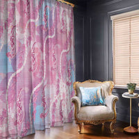 Japanese Koi Fish Window Curtain Pink Wagara Palaka Honohono Pikake Lei LT9 - Polynesian Pride