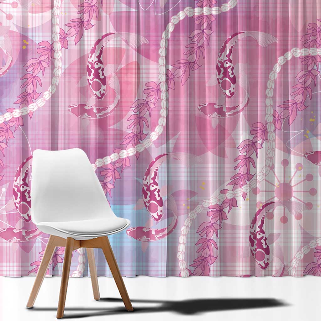 Japanese Koi Fish Window Curtain Pink Wagara Palaka Honohono Pikake Lei LT9 - Polynesian Pride