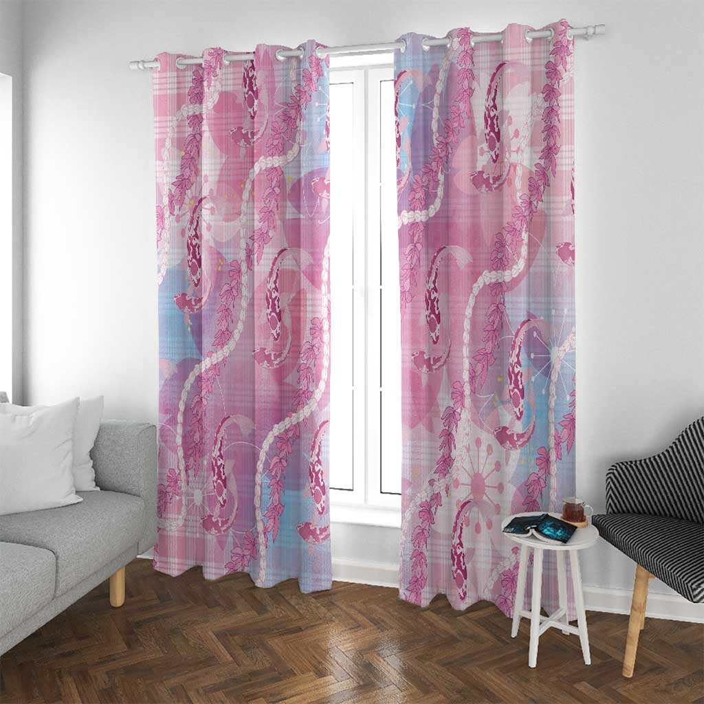Japanese Koi Fish Window Curtain Pink Wagara Palaka Honohono Pikake Lei LT9 With Grommets Pink - Polynesian Pride