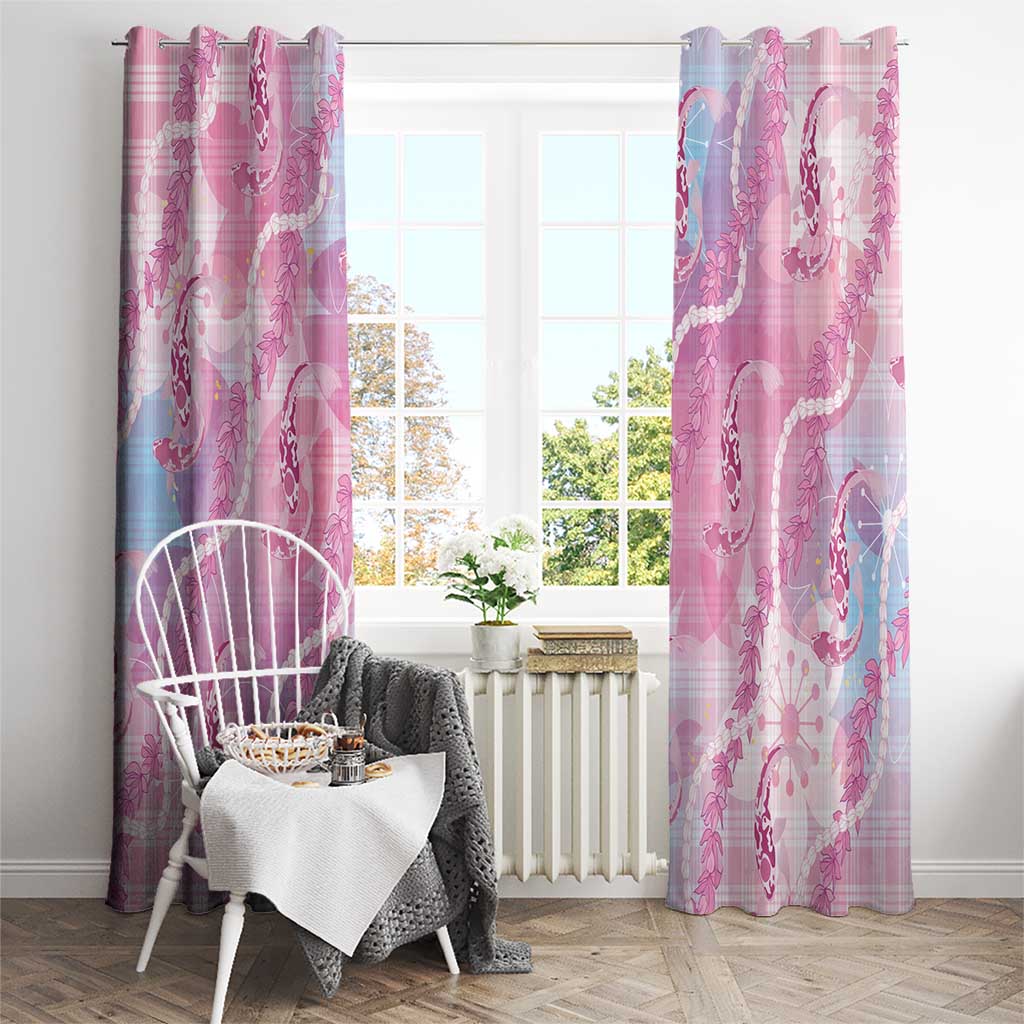 Japanese Koi Fish Window Curtain Pink Wagara Palaka Honohono Pikake Lei LT9 - Polynesian Pride
