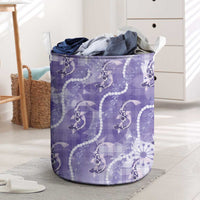 Japanese Koi Fish Laundry Basket Purple Wagara Palaka Honohono Pikake Lei LT9 Purple - Polynesian Pride
