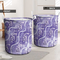 Japanese Koi Fish Laundry Basket Purple Wagara Palaka Honohono Pikake Lei LT9 - Polynesian Pride