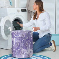 Japanese Koi Fish Laundry Basket Purple Wagara Palaka Honohono Pikake Lei LT9 - Polynesian Pride