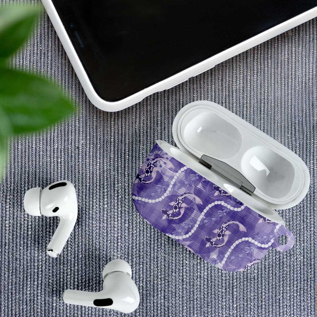 Japanese Koi Fish AirPods Case Purple Wagara Palaka Honohono Pikake Lei LT9 - Polynesian Pride