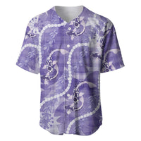 Japanese Koi Fish Baseball Jersey Purple Wagara Palaka Honohono Pikake Lei LT9 Purple - Polynesian Pride