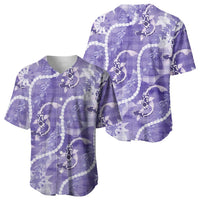 Japanese Koi Fish Baseball Jersey Purple Wagara Palaka Honohono Pikake Lei LT9 - Polynesian Pride