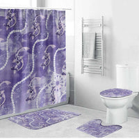 Japanese Koi Fish Bathroom Set Purple Wagara Palaka Honohono Pikake Lei LT9 Bathroom Set (4 pcs) Purple - Polynesian Pride