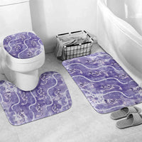 Japanese Koi Fish Bathroom Set Purple Wagara Palaka Honohono Pikake Lei LT9 Mat Set Only (3 pcs) One Size Purple - Polynesian Pride