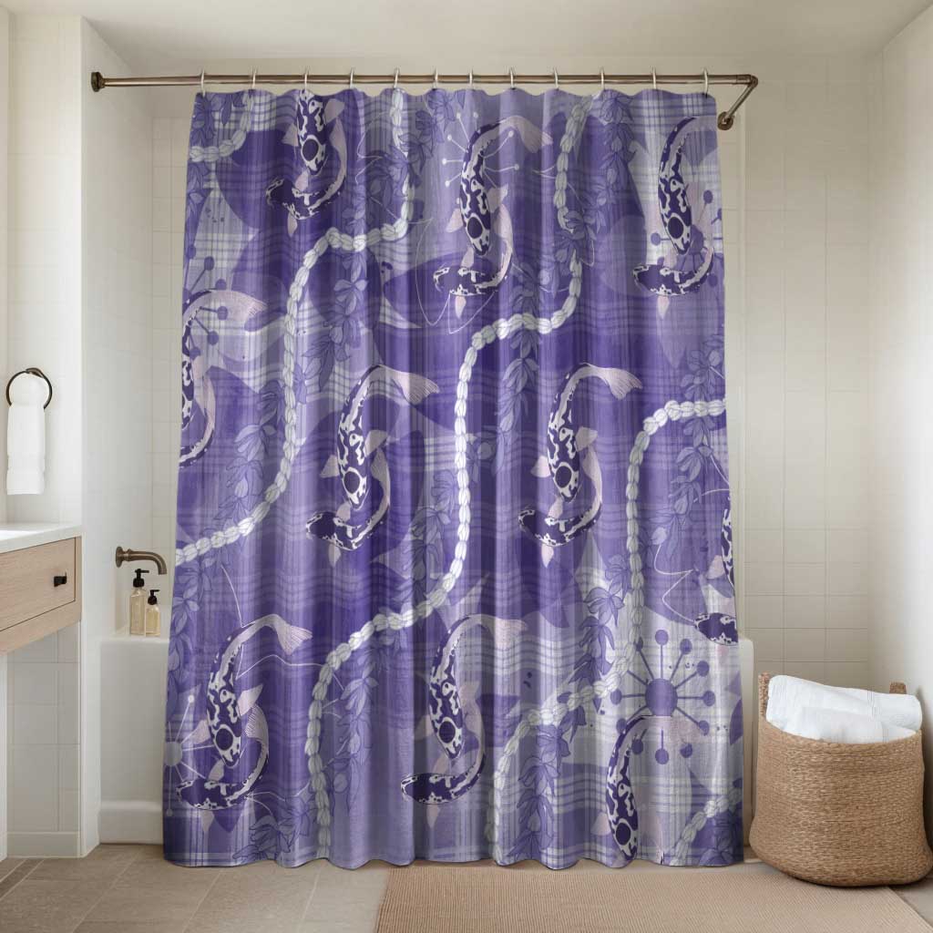 Japanese Koi Fish Bathroom Set Purple Wagara Palaka Honohono Pikake Lei LT9 Shower Curtain Only Purple - Polynesian Pride