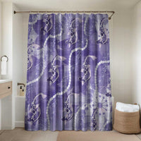 Japanese Koi Fish Bathroom Set Purple Wagara Palaka Honohono Pikake Lei LT9 Shower Curtain Only Purple - Polynesian Pride