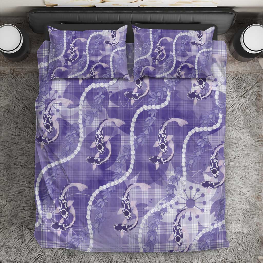 Japanese Koi Fish Bedding Set Purple Wagara Palaka Honohono Pikake Lei LT9 Purple - Polynesian Pride